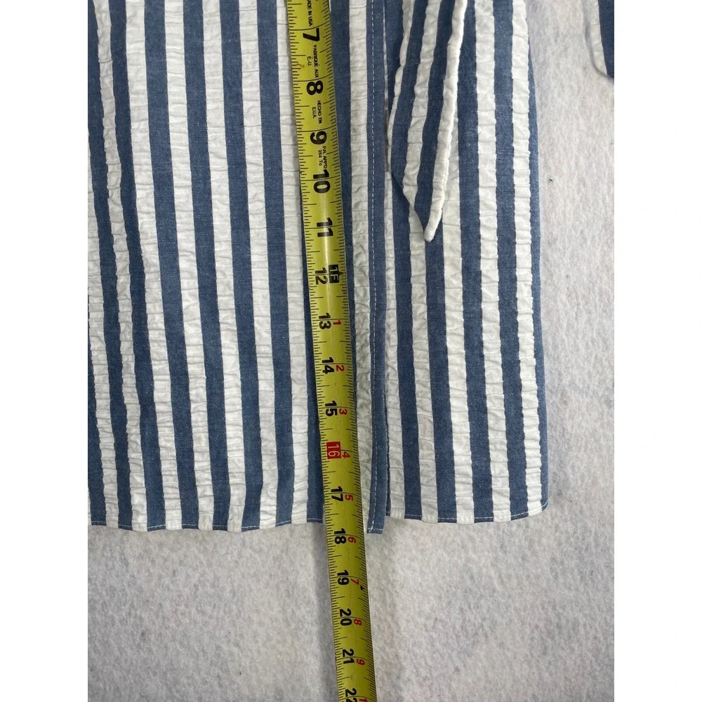 J.Crew Womens High Waist Blue White Striped Wrap Mini Skirt Side Tie Size‎ 2